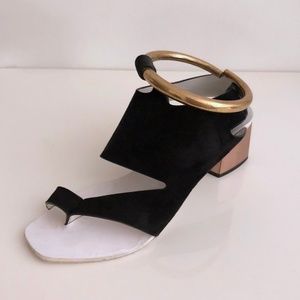 Proenza Schouler Black Suede Ring Mules